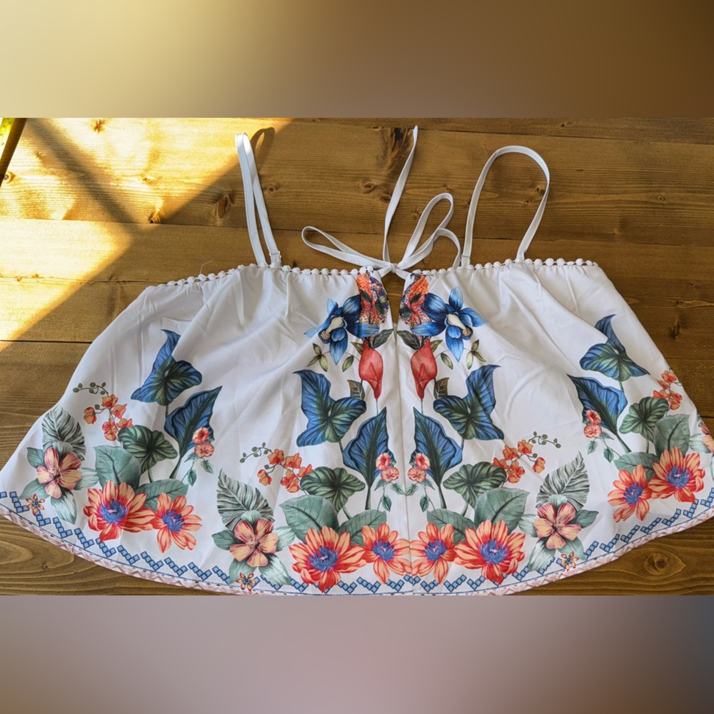 Floral Tie-Back Babydoll Tank (SHEIN, Size M)